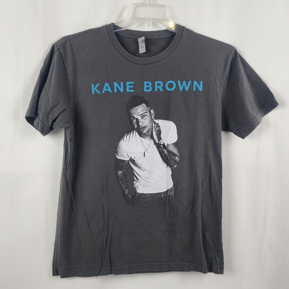 Kane Brown Gray Graphic Concert Tour T-Shirt Teal And White Writing Size Medium